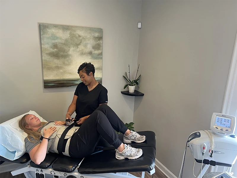 Patient Receiving Spinal Decompression